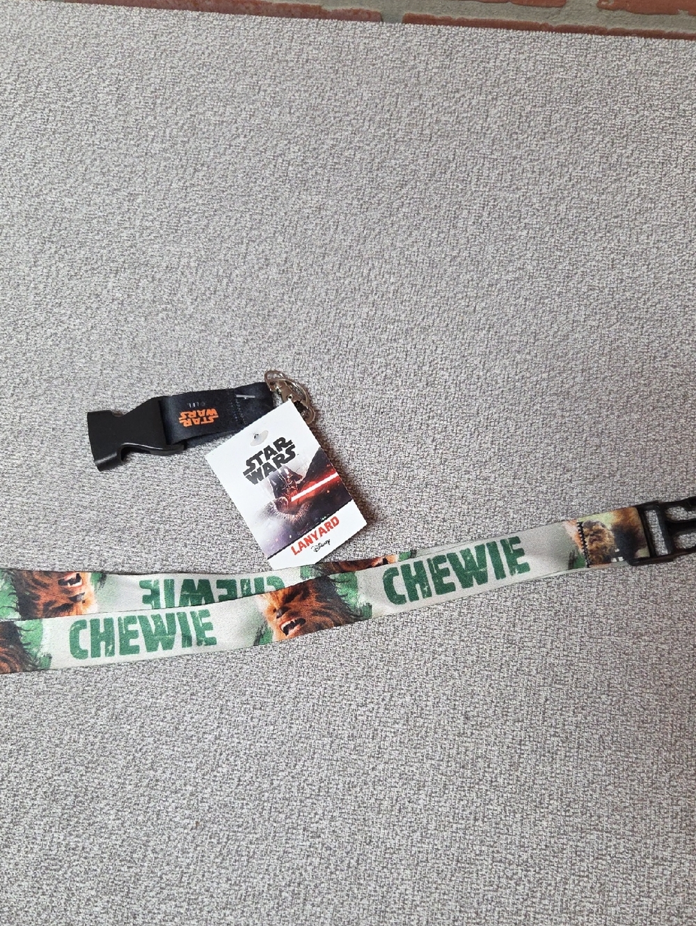 Star Wars Green 'Let the Wookiee Win' /Chewy Lanyard with Black Clip